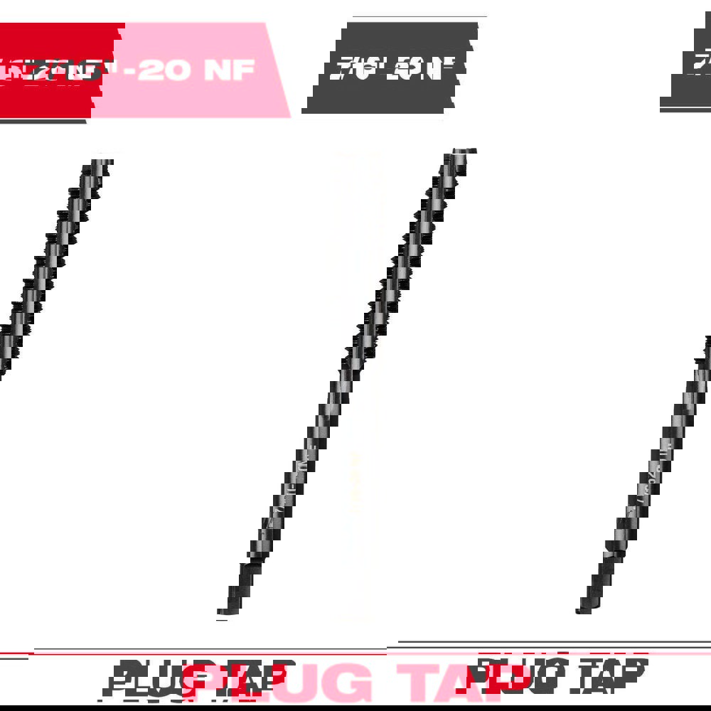 Straight Flute Taps; Tap Type: Straight Flute ; Thread Size (Inch): 7/16-20 (UNF) ; Chamfer: Plug ; Material: High-Carbon Steel ; Coating/Finish: Black Oxide ; Thread Direction: Right Hand